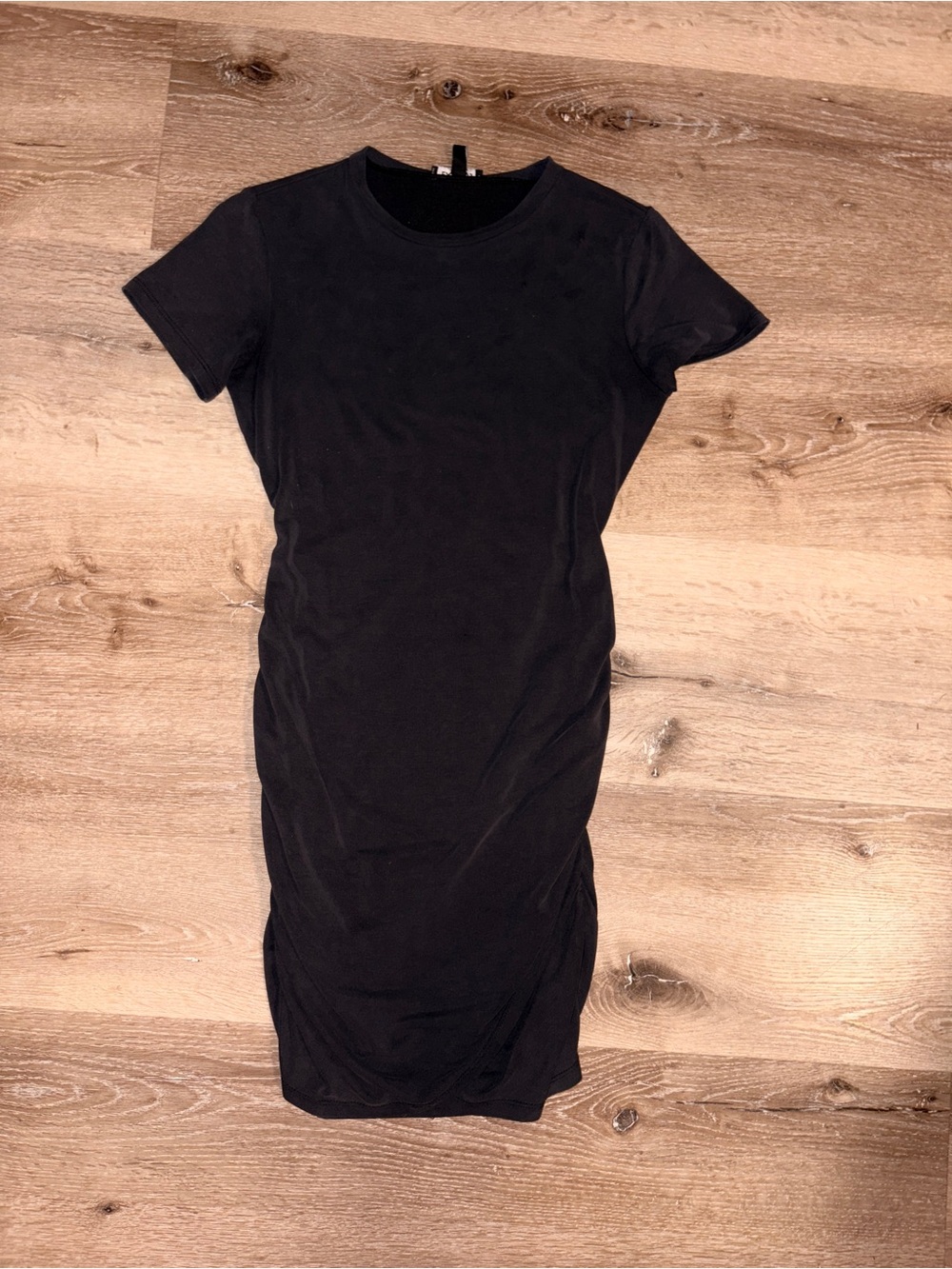 Express silky sueded jersey ruched t-shirt dress